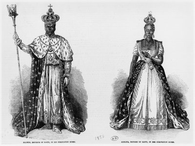Generaal Faustin Soulouque (ca. 1785-1867) als Keizer van Haïti, en Adelina als Keizerin van Haïti, 1856 door American School