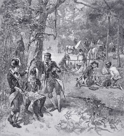 Generaal Francis Marion in kamp door American School