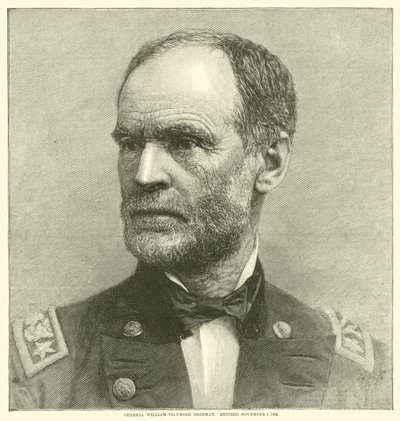 Generaal William Tecumseh Sherman, gepensioneerd 1 november 1883, mei 1864 door American School