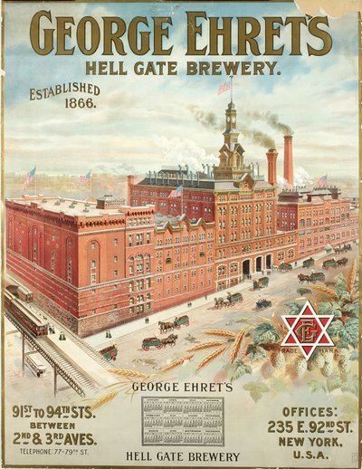 George Ehrets Hell Gate Brewery, opgericht 1866 door American School