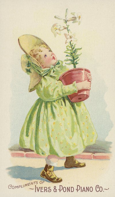 Meisje met plantenpot door American School