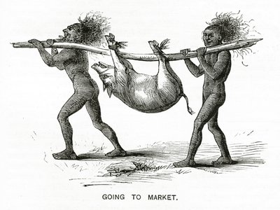 Naar de Markt, illustratie uit Appletons Journal, 4 mei 1872 door American School