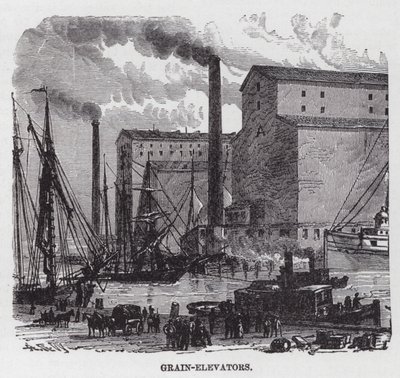Graan-Elevators (gravure) door American School