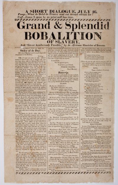 Grote en Prachtige Bobalitie van Slavernij, 1822 door American School
