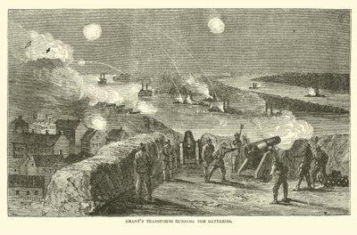Grants transporten die de batterijen passeren, april 1863 door American School
