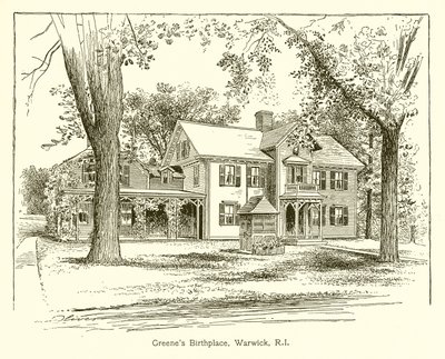 Geboorteplaats van Greene, Warwick, R.I. door American School
