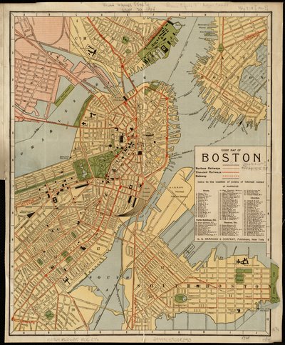 Gidskaart van Boston door American School