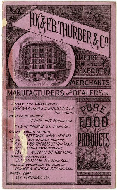 H.K. & F.B. Thurber & Co. handelsboekje, recto door American School