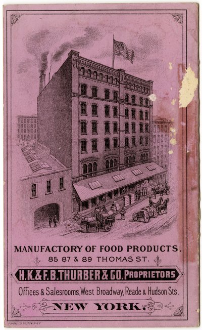 H.K. & F.B. Thurber & Co. handelsboekje, verso door American School