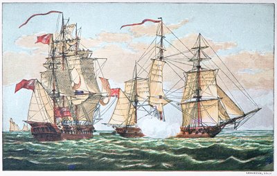 HMS Shannon vs de Amerikaanse Chesapeake in 1813 tijdens de Oorlog van 1812 door American School