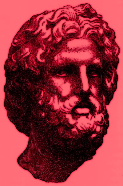 Hoofd van Zeus, illustratie uit History of Greece door Victor Duruy, gepubliceerd 1890 door American School