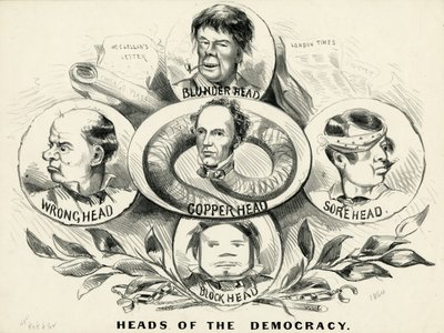 Hoofden van de democratie, 1864 door American School