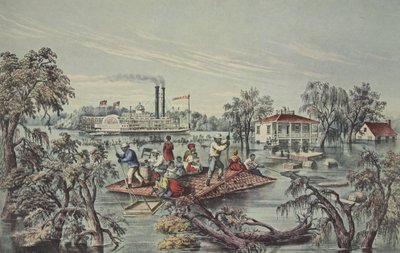 Hoog water in de Mississippi door American School