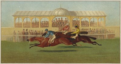 Paardenrennen langs de tribunes door American School