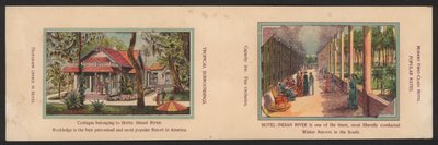 Hotelhandelskaart (gekleurde gravure) door American School