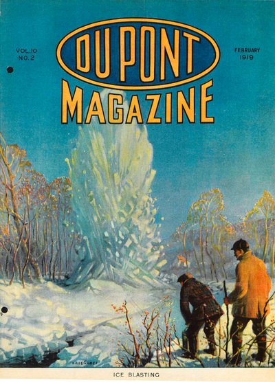 IJs Opblazen, vooromslag van het DuPont Magazine, februari 1919 door American School