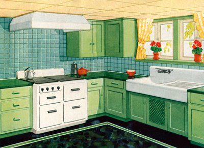 Ideale Amerikaanse Keuken uit de Jaren 1930 door American School