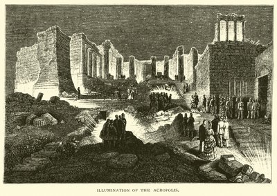 Verlichting van de Akropolis door American School