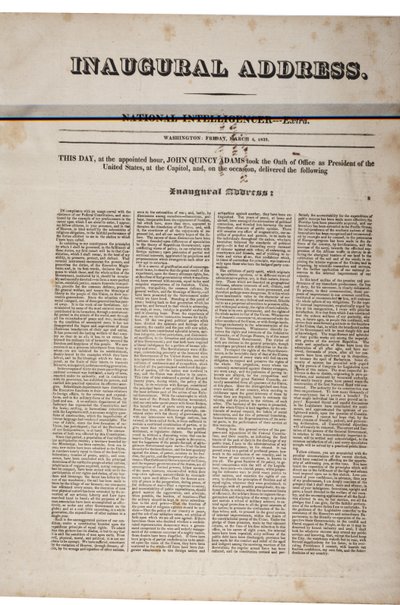 Inaugurele rede van John Quincy Adams, 4 maart 1825 door American School