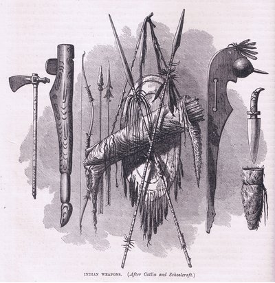 Indiaanse wapens, illustratie uit Cassell