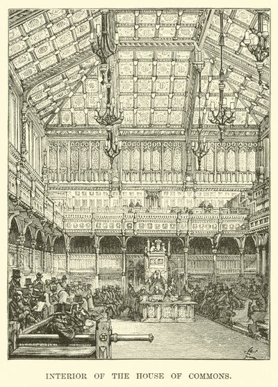 Interieur van het Lagerhuis door American School
