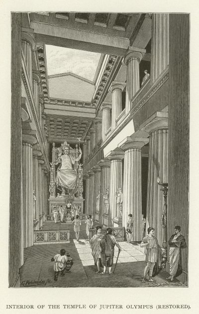 Interieur van de Tempel van Jupiter Olympus, gerestaureerd door American School
