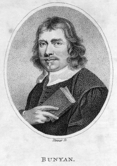 John Bunyan (1628-88) frontispice voor Pilgrims Progress, 1805 door American School