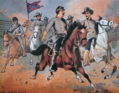 John Hunt Morgan (1825-64) en zijn raid door Kentucky door American School