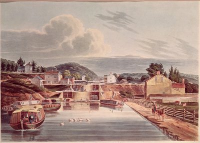 Kruising van Erie en Northern Canal, gegraveerd door J. Hill, ca. 1830-32 door American School
