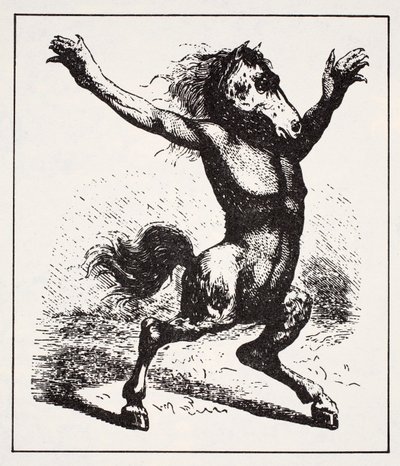 Kelpie Water Demon, uit The World Guide to Gnomes, Fairies, Elves and Other Little People door Thomas Keightley (1789-1872) gepubliceerd 1880 (ZW gravure) door American School