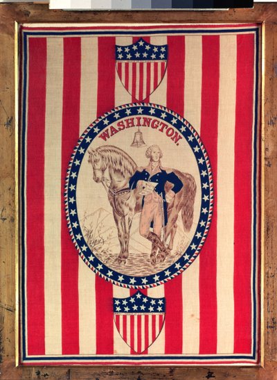 Zakdoek met een volledig ruiterportret van George Washington, c.1876 door American School