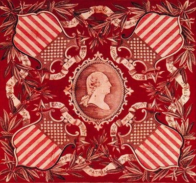 Zakdoek met medaillon profielportret van George Washington door American School