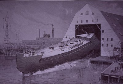 Lancering van USS Maine, acht jaar voordat het werd gezonken door American School