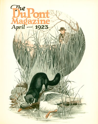 Minder Ongedierte - Meer Wild, vooromslag van het DuPont Magazine, april 1923 door American School