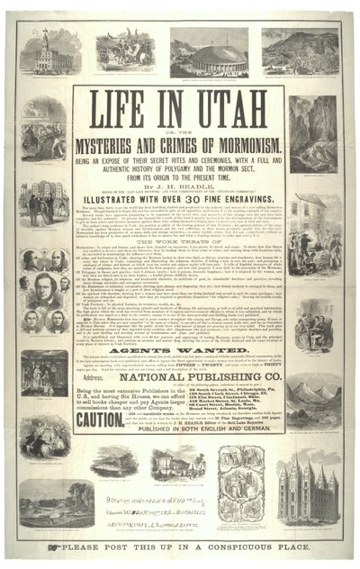 Leven in Utah of de mysteries en misdaden van het mormonisme; een onthulling van hun geheime riten en ceremonies, ca. 1870 door American School