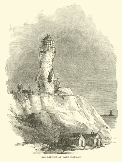 Vuurtoren bij Fort Morgan, augustus 1864 door American School