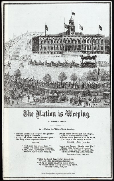 Lincolns Begrafenisstoet, uitgegeven 1865 door American School