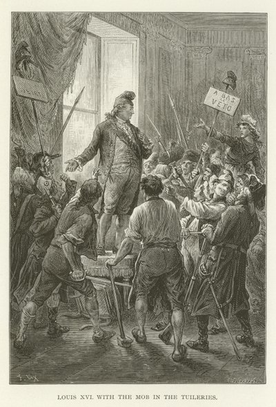 Lodewijk XVI met de menigte in de Tuilerieën door American School
