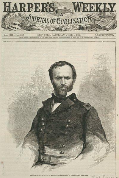 Generaal-majoor William T. Sherman, voorpagina van Harper