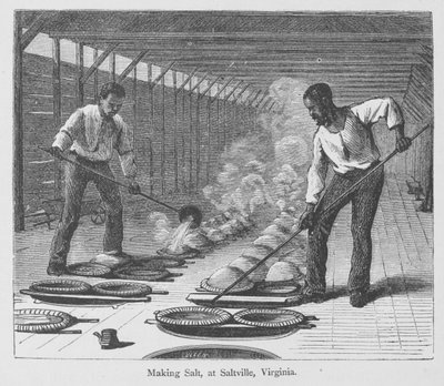 Zout maken in Slatville, Virginia, uit 