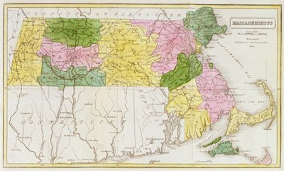 Kaart van Massachusetts, uit 