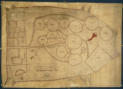 Kaart van inheemse Indiase landen, c.1721-25 door American School