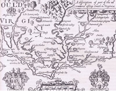 Kaart van Virginia, illustratie uit Cassell
