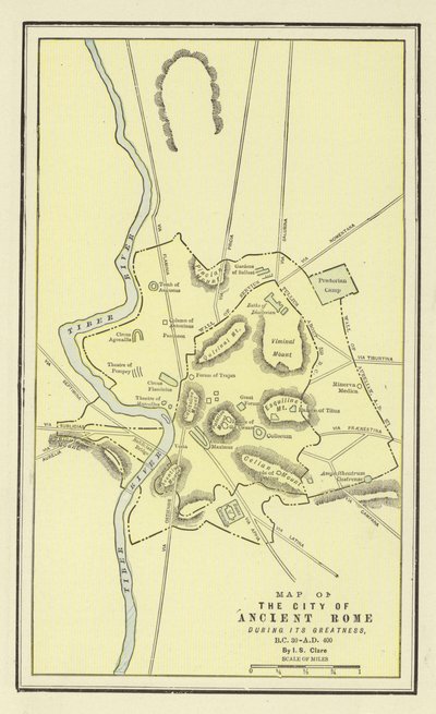 Kaart van de Stad van het Oude Rome tijdens zijn Grootheid, 30 v.Chr.-400 n.Chr. door American School