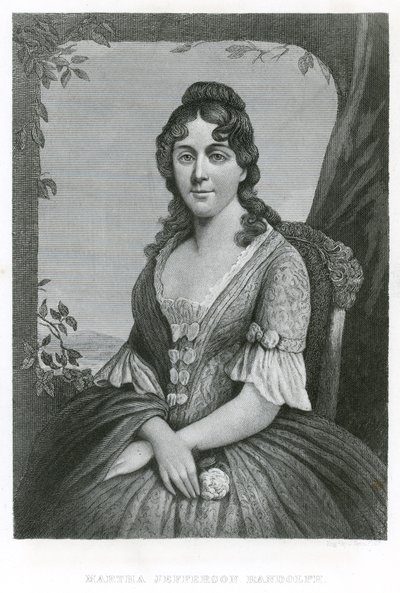 Martha Jefferson Randolph (gravure) door American School