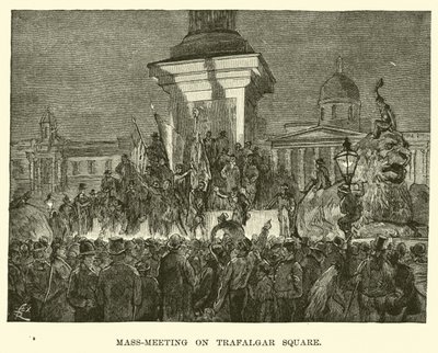 Massabijeenkomst op Trafalgar Square door American School