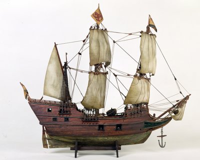 Model van de Halve Maan, Henry Hudsons Schip, 1825-1900 door American School