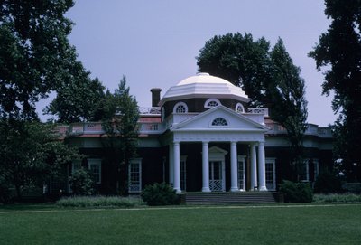 Monticello, ontworpen door Thomas Jefferson door American School