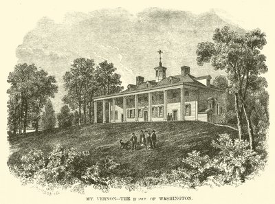 Mount Vernon, het huis van Washington (gravure) door American School