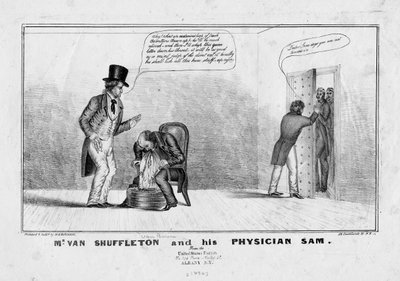 Mr. van Shuffleton en zijn arts Sam, ca. 1836 door American School